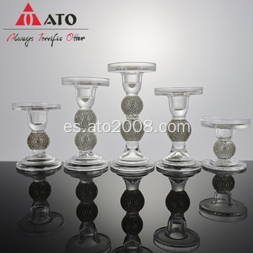 ATO OEM Mesa casera Cenas perfumadas Decoración del hogar Decoración de la boda Insnamentos Europa Clear Candlesticks